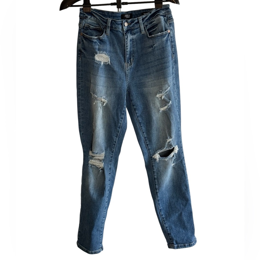 Judy Blue Distressed boyfriend fit Jeans women’s size 9/29 - Picture 1 of 7